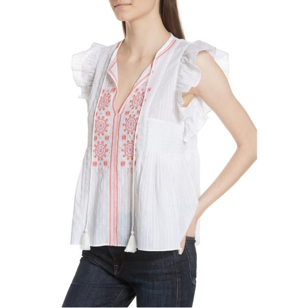 NWT! Kate Spade 100% Cotton mosaic embroidered Top - Picture 6 of 9